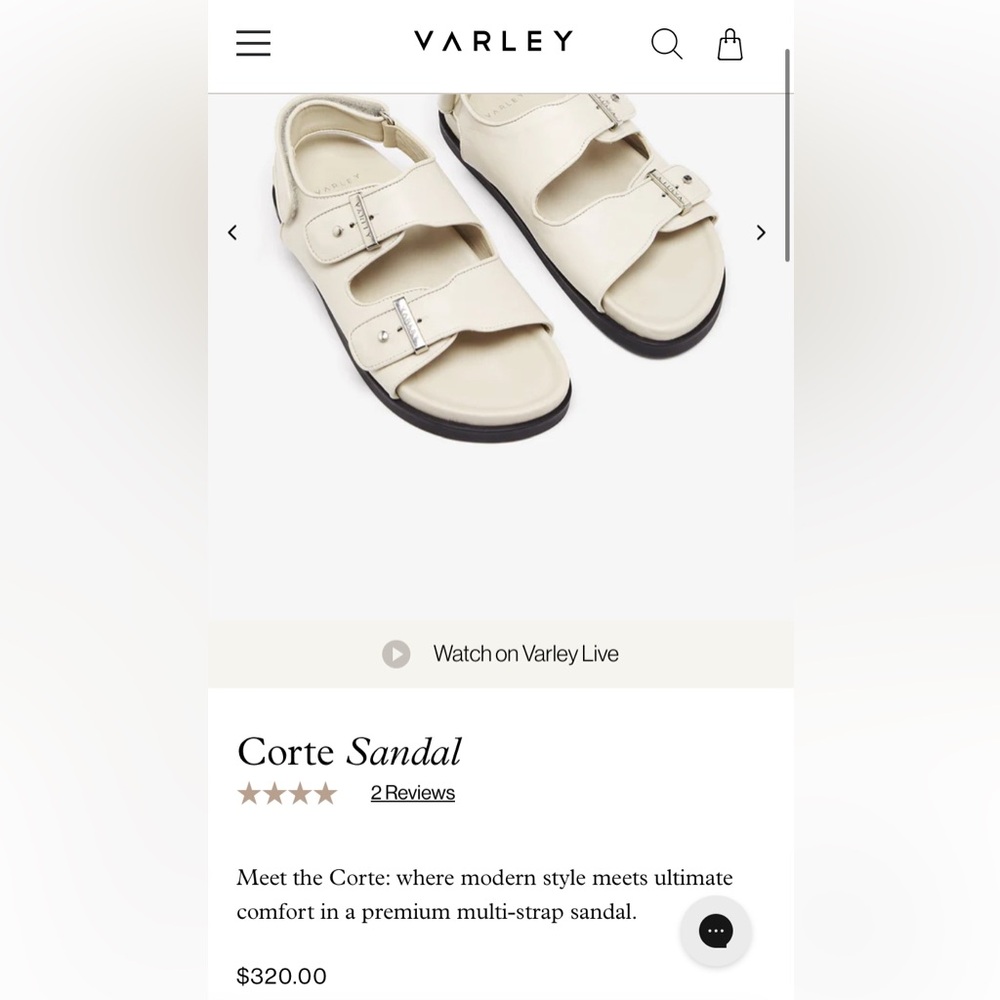 Varley NEW Corte Strap Sandals in Birch Size 37 | US 7 - Picture 16 of 16